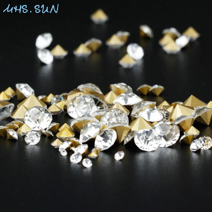 MHS.SUN 720 шт. Кристалл Стразы s Стеклянные кристаллы SS22 5 мм заостренный назад DIY