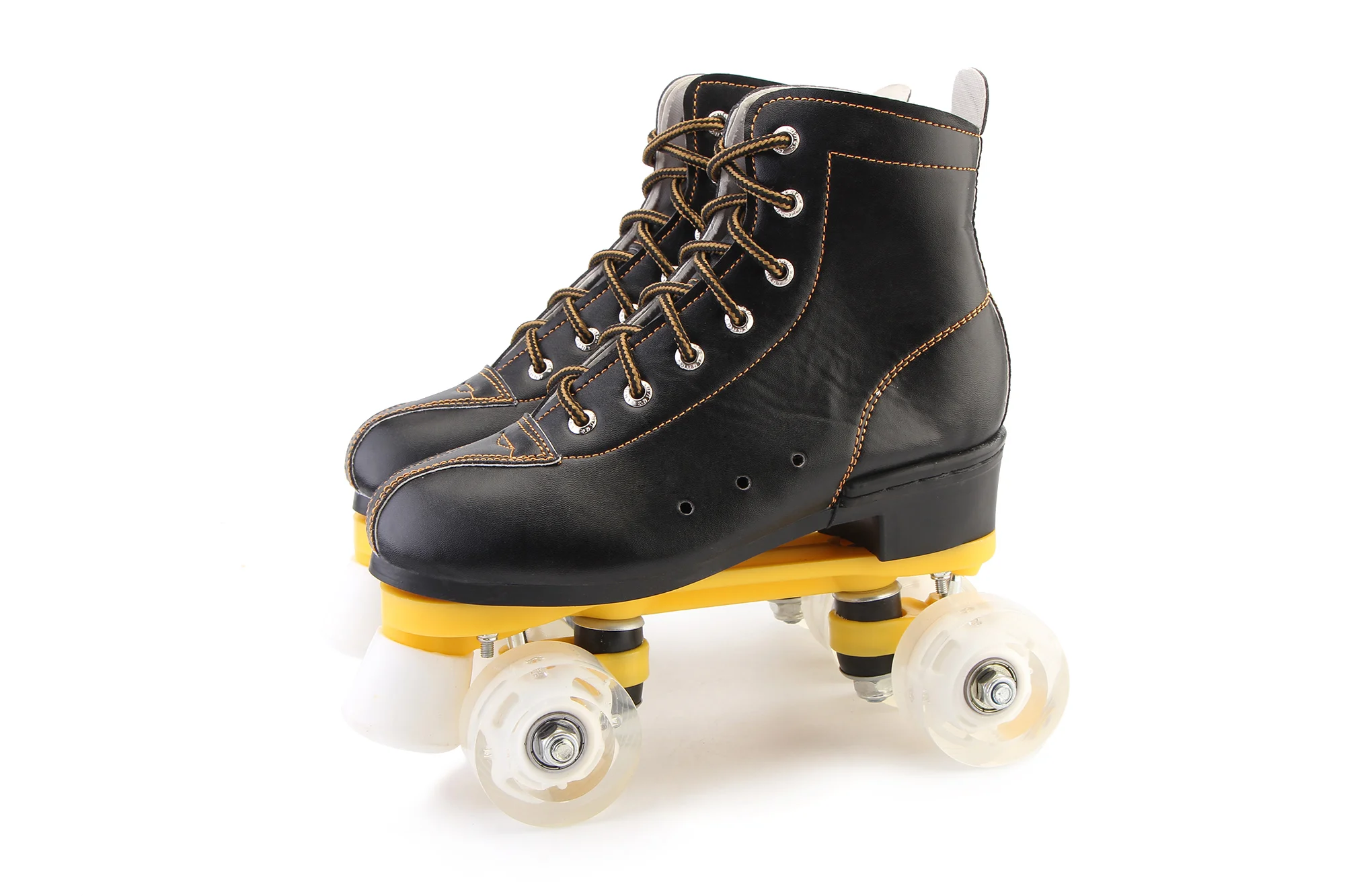 أبيض أسود صف مزدوج التزلج على الجليد الكبار أربع عجلات زلاجات دوارة أحذية للمبتدئين التزلج الأسطوانة أحذية خاصة