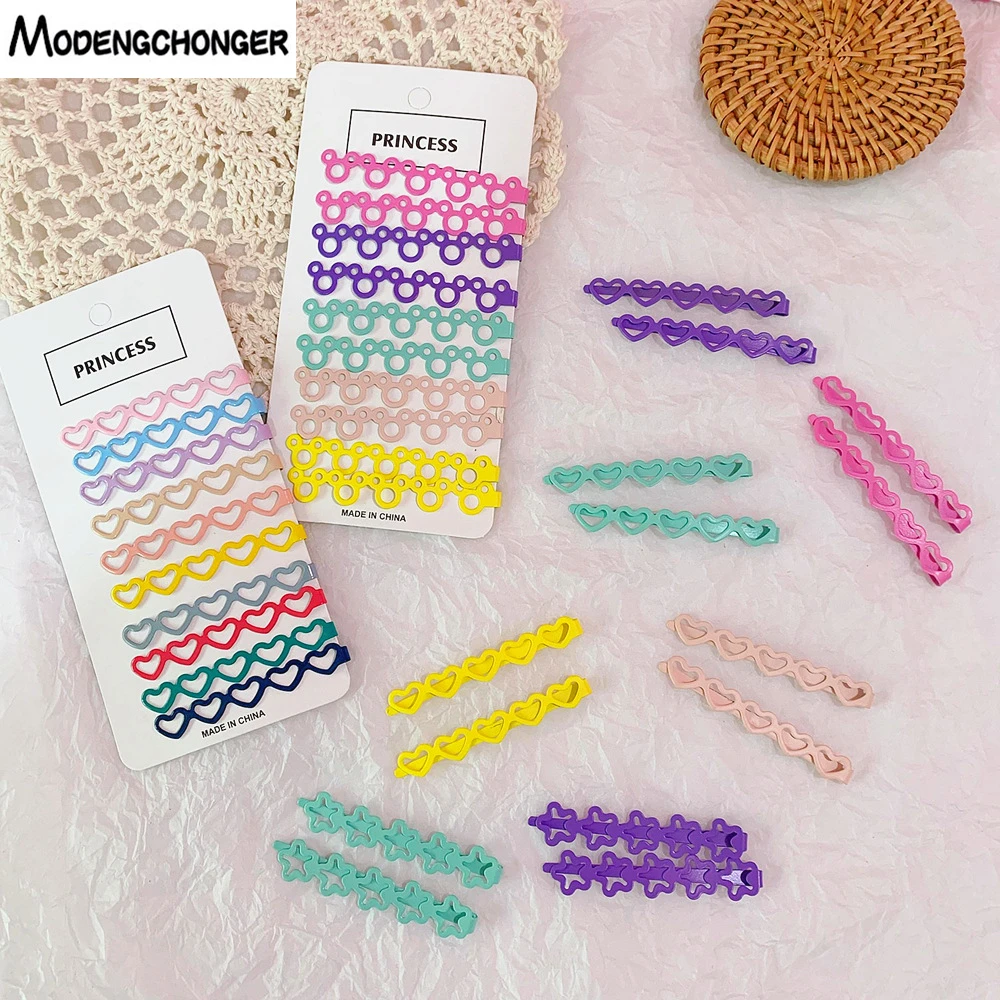 

10 Pcs Lovely Hair Clip Colors Styling Metal Barrette Candy Color Hairpin Fixed hairstyle Women Girls Hair Jewelry Accessories