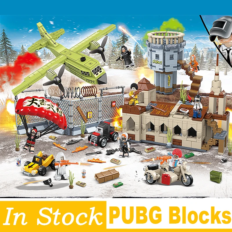 

Winner Winner Chicken Dinner Action Figure Military Soldiers Weapon PUBG Game Building Blocks Toys for Children kids