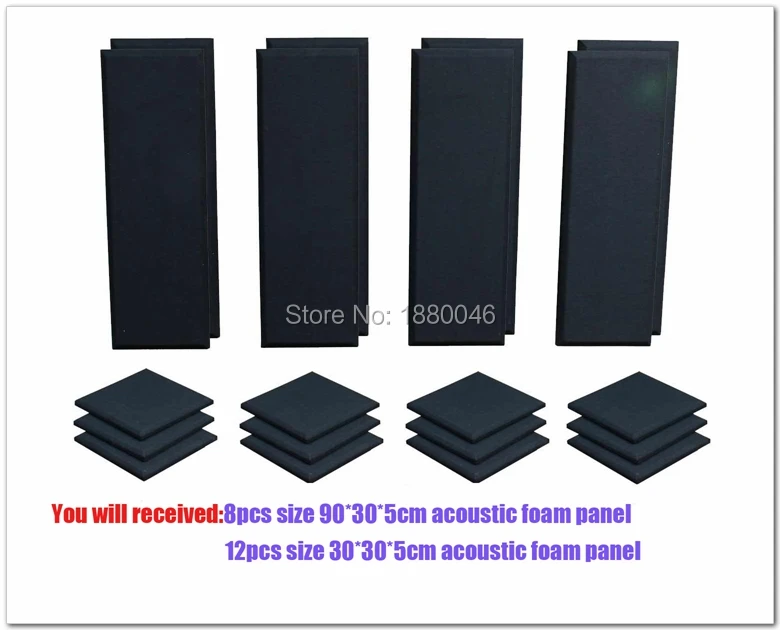 Goedkoop Gratis verzending akoestische foam akoestische panel Londen 10 Kamer Kit Scatter Blokken Akoestische Behandeling Pro Audio LA 20 stks Zwart kleur