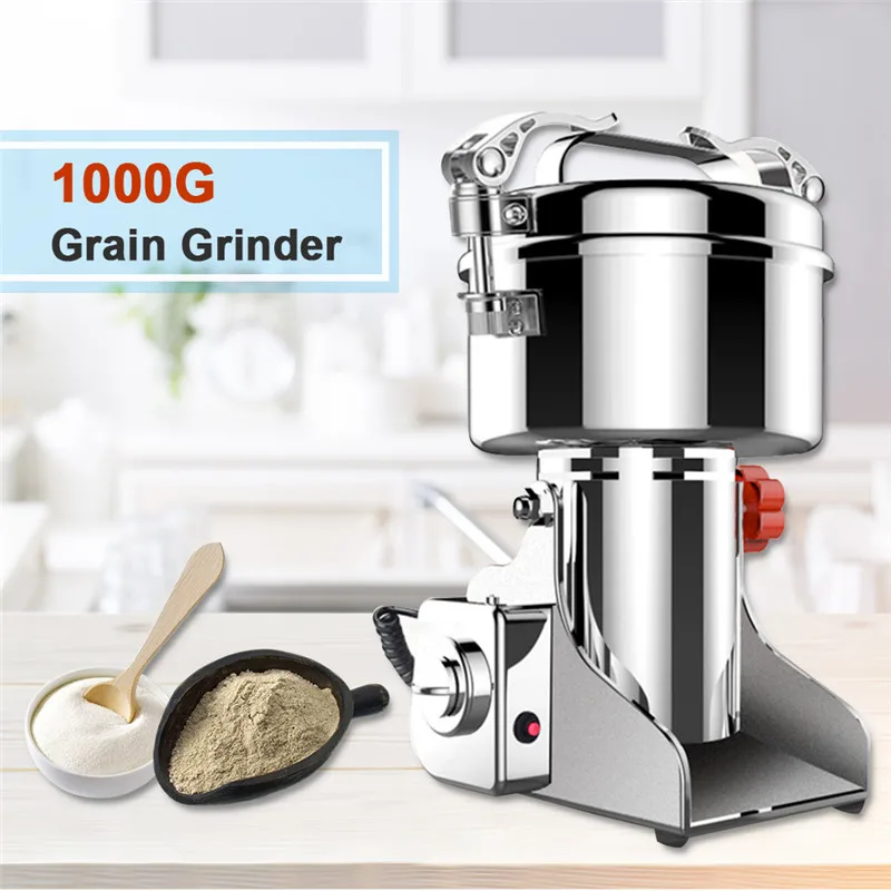 1000g Swing Type Electric Grains Stainless Steel Dry Food Grinder Mill Grinding Machine High Speed Intelligent Home Crusher (4)