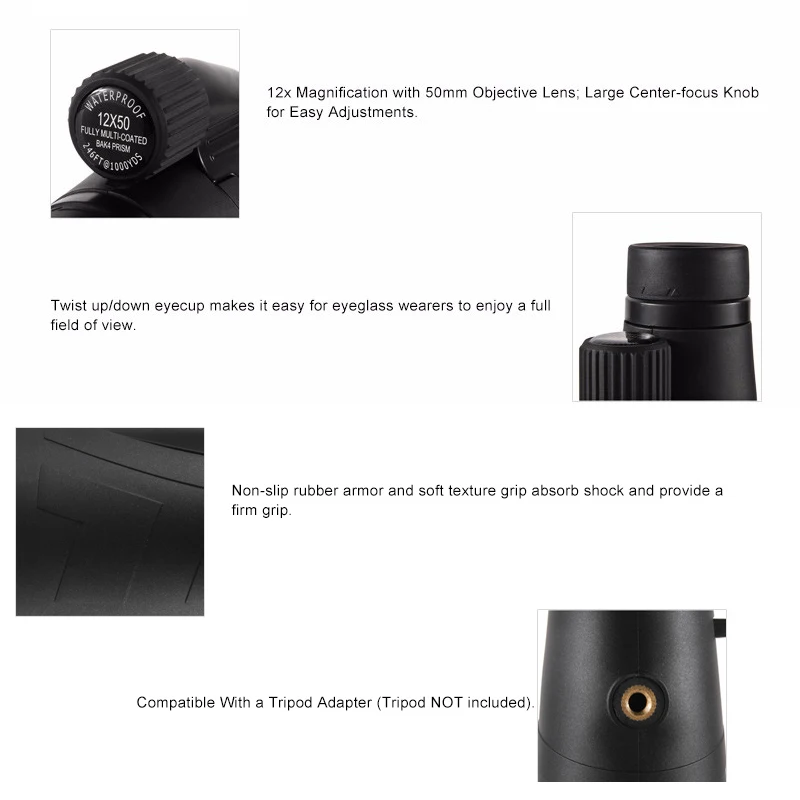 Eyeskey HD BAK4 Optics FMC 10x50/12x50/15x50 Zoom Portable Waterproof Nitrogen Monocular Binocular Telescope for Hunting Outdoor Eyeskey HD BAK4 Optics FMC 10x50/12x50/15x50 Zoom Portable Waterproof Nitrogen Monocular Binocular Telescope for Hunting Outdoor