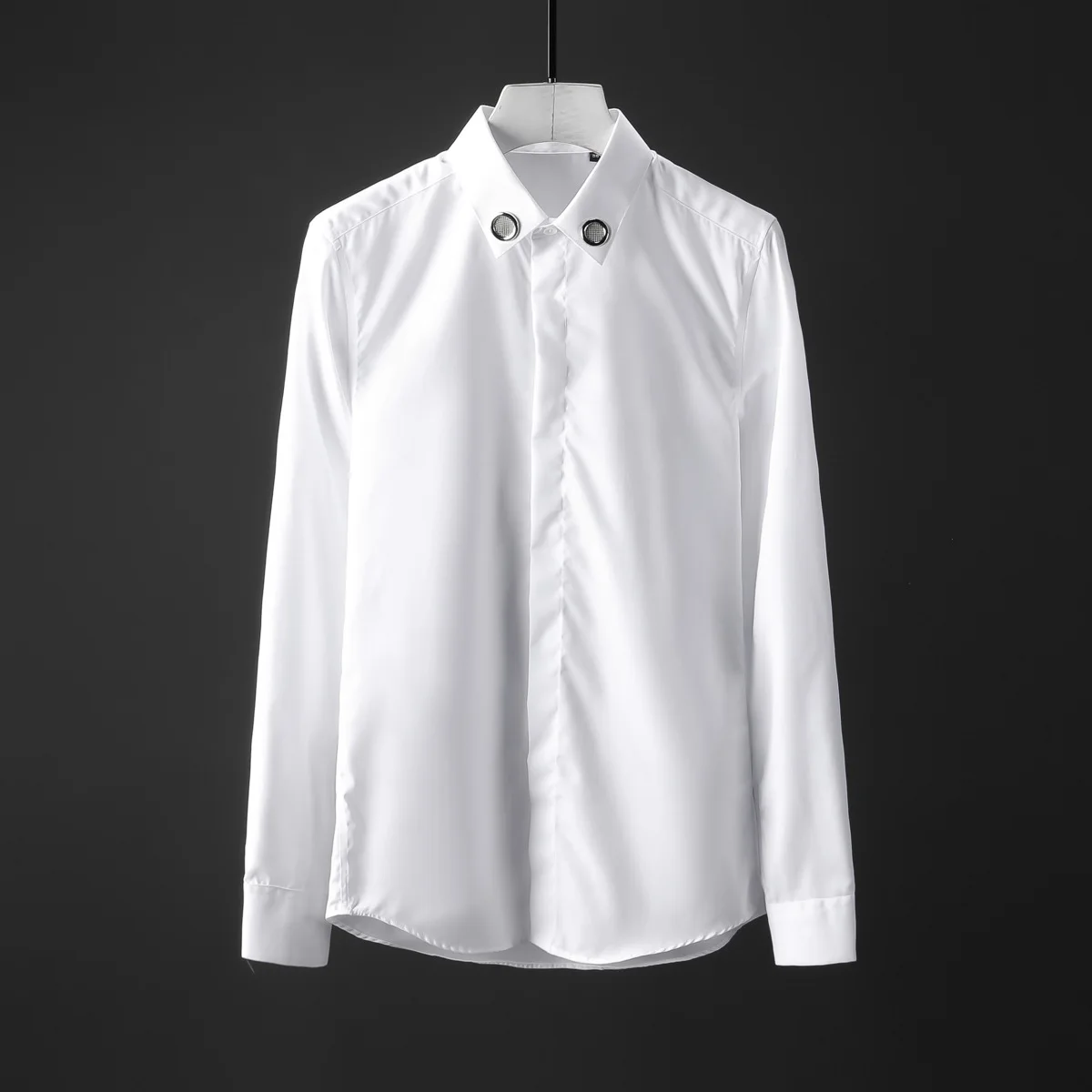 New 100 Cotton Men Shirt Fashion White Black Long Sleeve Mens Dress