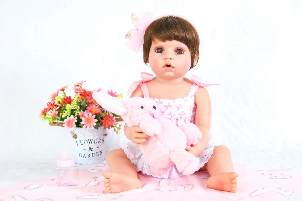 55 см полный корпус силикона Reborn Baby Doll игрушки Реалистичные Baby-Reborn принцесса детские куклы на день рождения Рождественский подарок девочки Brinquedos