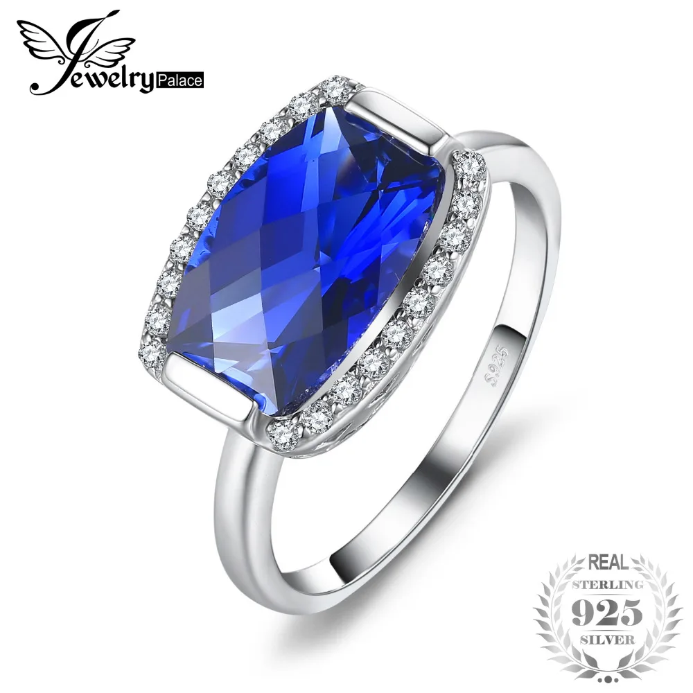 

JewelryPalace Luxury 5.13ct Fancy Created Sapphire Party Ring 925 Sterling Silver Fine Jewelry 2018 Fashion Brand Unique Design