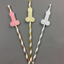 5 шт. Блестящий Золотой соломенный свадебный душ для невесты, девичник, девичник, вечерние, Юбилейный стол, украшение для стола