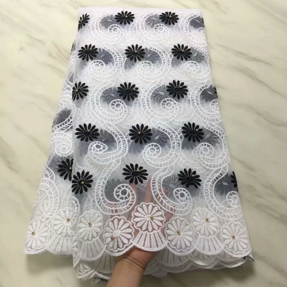 

Latest Nigerian Laces Fabrics High Quality African Laces Fabric For Wedding Dress French Tulle Lace With Beads