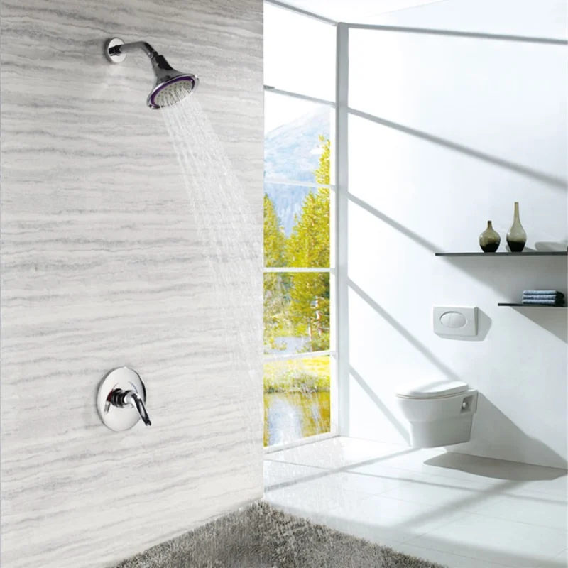 Single Function Fixed Rain Shower Head Ceramic Wall Flush Mounted