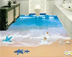 Beibehang пользовательские моды личности фэнтези обои безбрежное море 3D пляж Ванная комната 3D полы Papel де Parede 3D обои