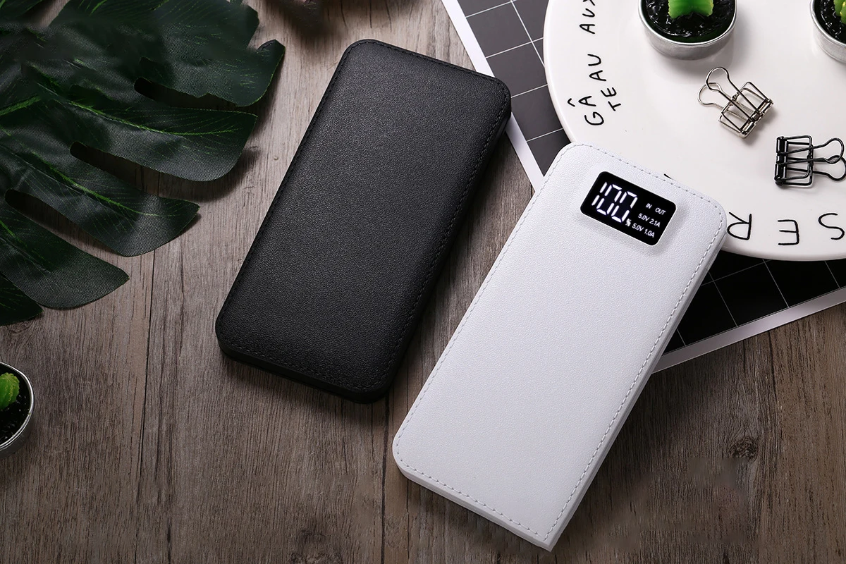 10000 мАч портативное Внешнее зарядное устройство с двойным USB ЖК-дисплеем портативное быстрое зарядное устройство для Xiaomi Mi iPhone 6 7 8 X
