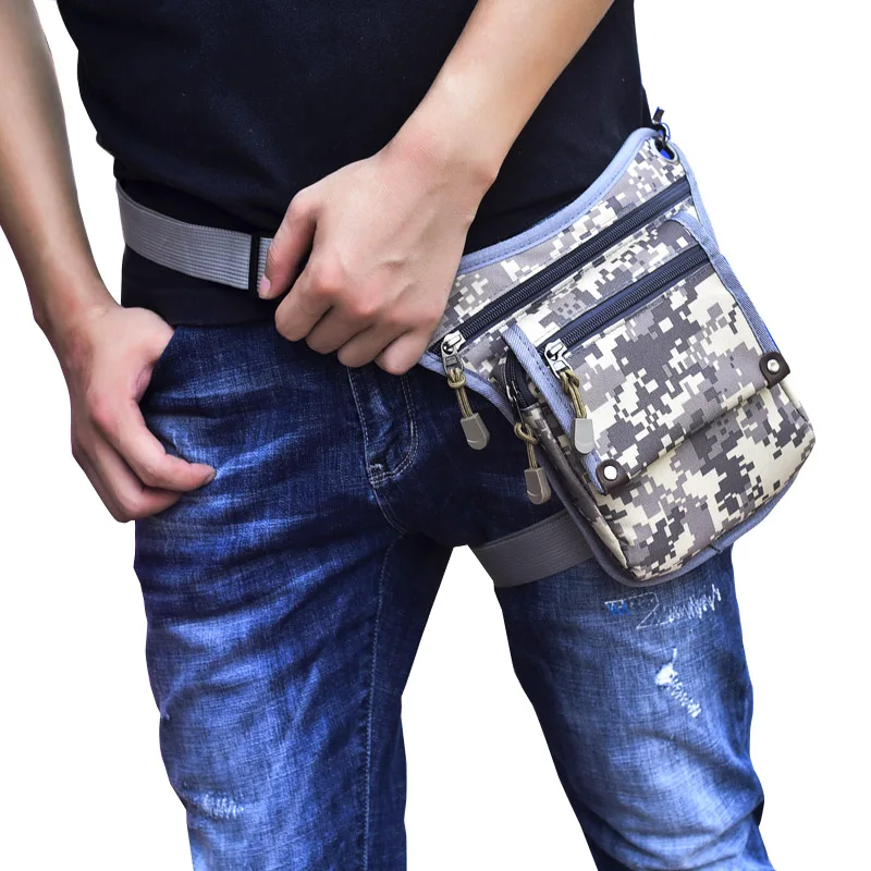 Camping & Hiking Men Canvas Bags Leg Pack Bag Men Belt Bicycle And Motorcycle Money Beltpack Black High Quality Sports & Entertainment Hot
