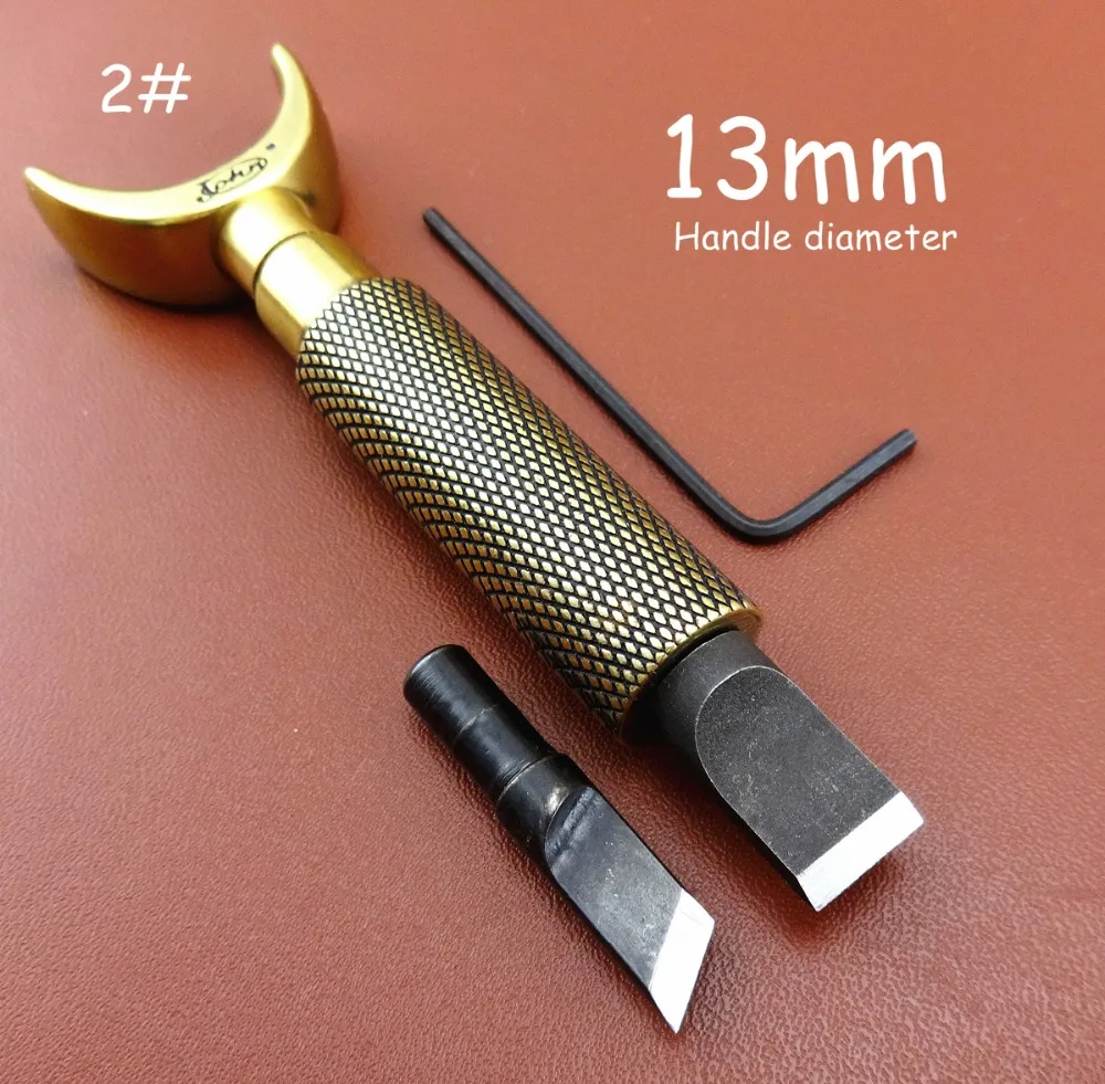

1set 13mm Flat+Angled Blade Leather Craft Double Bearing Swivel Carving Cutter Knife Tool Stamp Punch Chisel Edge Creaser Groove