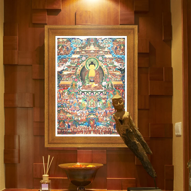 Cjtang шелковое печатное искусство Thangka тибетская вышивка Будда Юго Восточная Азия