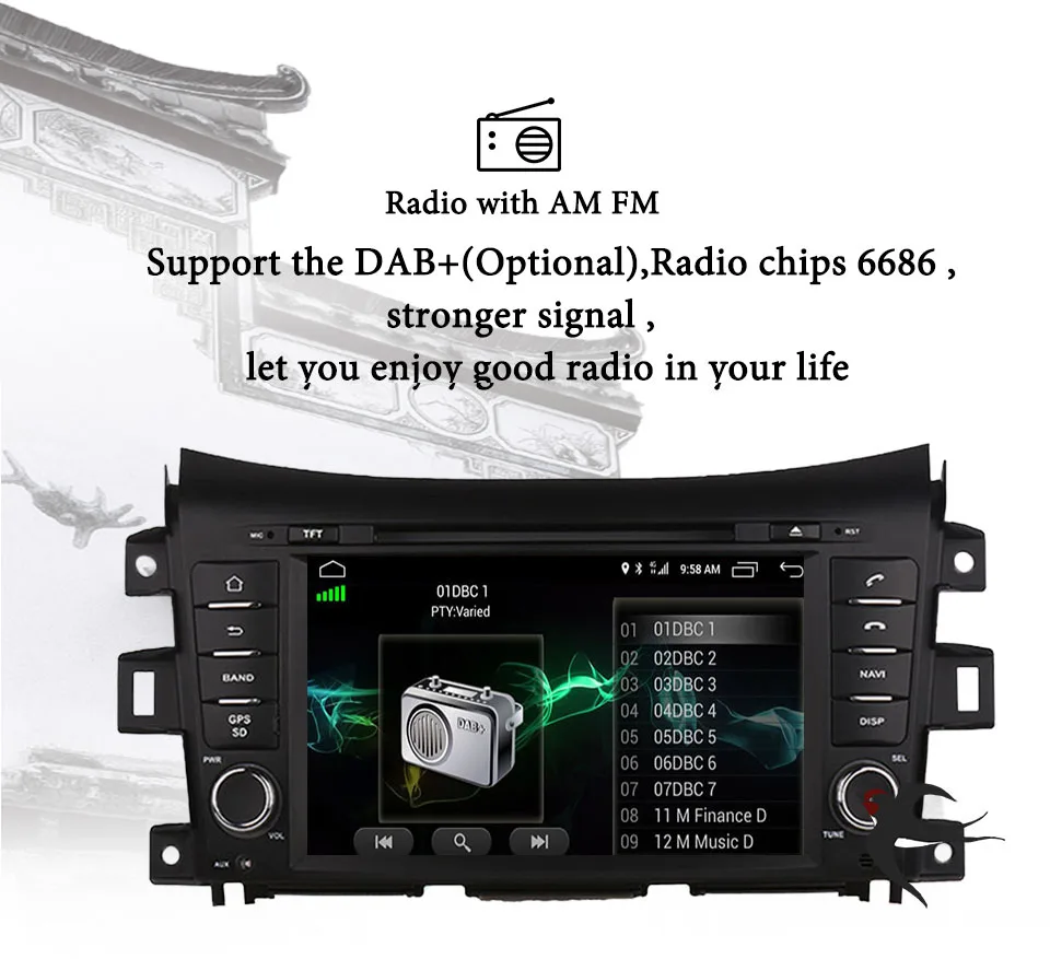 

Car GPS Navigation DVD Player Radio 1024*600 Android 9.0 For NISSAN NP300 Navara 2014-2018 NP1890 Stereo Head unit SatNav Audio