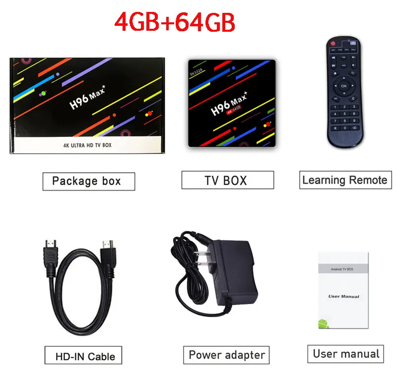 ТВ-бокс H96 MAX Plus Android 9,0 Smart set top Box RK3328 4 ГБ 32 ГБ 64 Гб 5 г Wifi 4 K H.265 медиаплеер H96 Pro H2 PK X96 MAX - Цвет: 4G 64G Normal remote