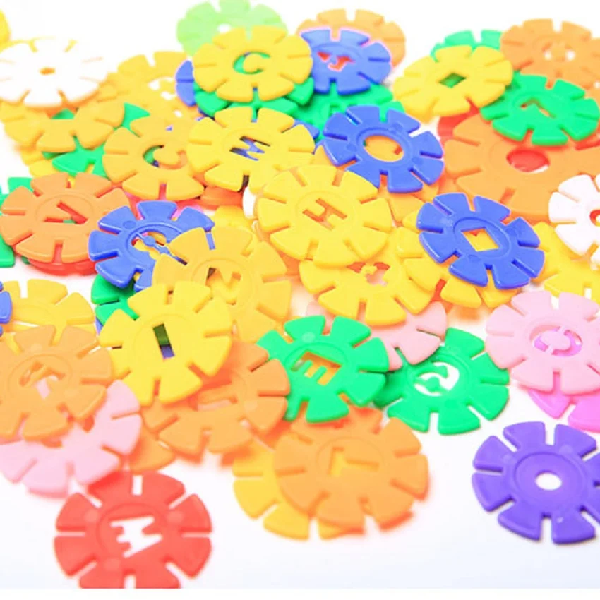 

Snowflakes large children's building blocks plastic bulk tablets intellectual power girl boy baby fight to insert building block