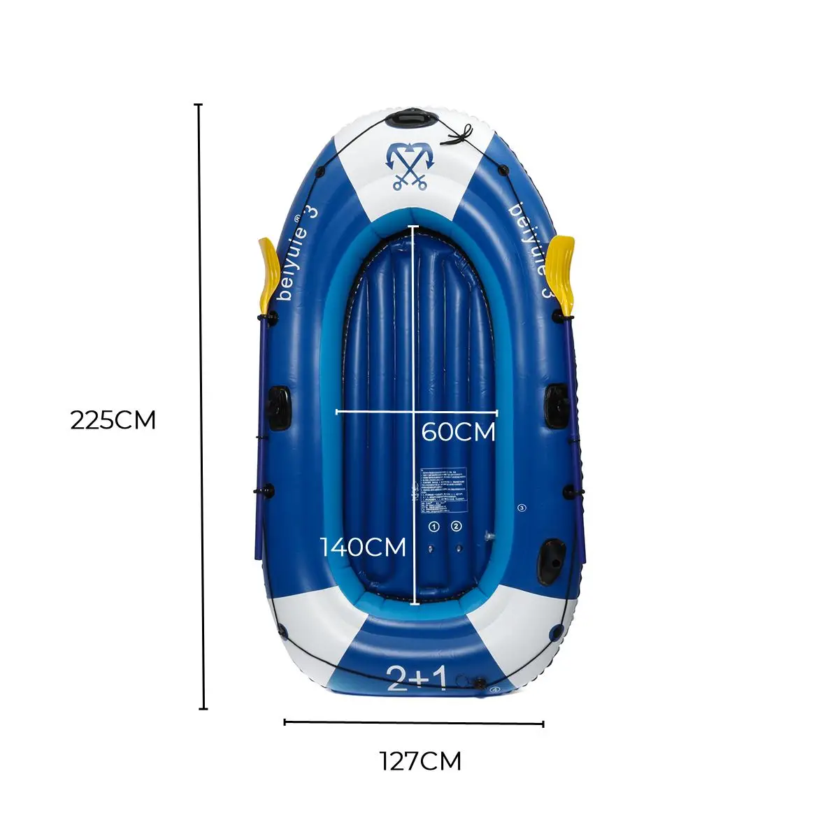 SGODDE 225x127 см 3 человек Надувная гребная лодка подшипник 210 кг прочного ПВХ резиновая рыбацкая лодка комплект с веслами Другое набор