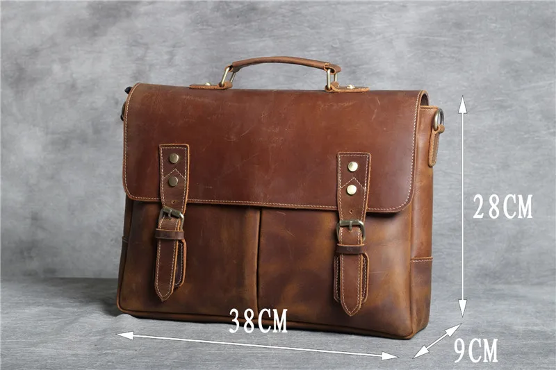 PNDME Высококачественный винтажный кожаный мужской портфель большой емкости, ручная работа, коричневая офисная диагональная деловая сумка, рабочая сумка для ноутбука