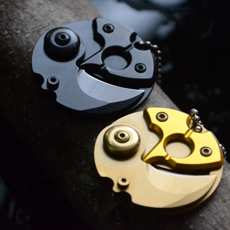Portable EDC Coin Pocket Foldable Knife Outdoor Camp Hunting Knife Self defense Mini Blade Keychain Survival Multitool Tools