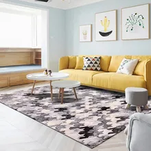 Ковер большого размера современное серое геометрическое в Гостинном стиле, геометрический прикроватный коврик, домашний декоративный коврик для виллы