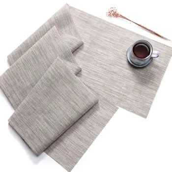 

New Washable PVC Imitated Linen Table Cloth Mat For Wedding Party Home Decoration Modern Table Runner Plastic