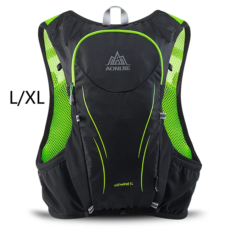 AONIJIE 5L открытый спортивный рюкзак для женщин/мужчин марафон гидратационный жилет пакет для обмена легкий Велоспорт Туризм сумка для воды - Цвет: C928-green-L