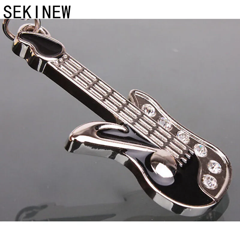 

SEKINEW Mental Guitar Key Chain Music Instrument Car Keychain Pendant Trinkets for Bag Backpack Car Ornament Accessories