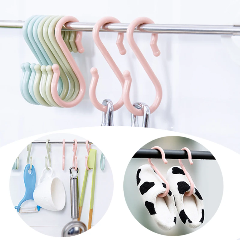

Storage Hooks Creative Hooks 3 Color Storage Supplies S Shaped Plastic Multi-Function 1Set Hanger Hanger Hooks Home Supplies