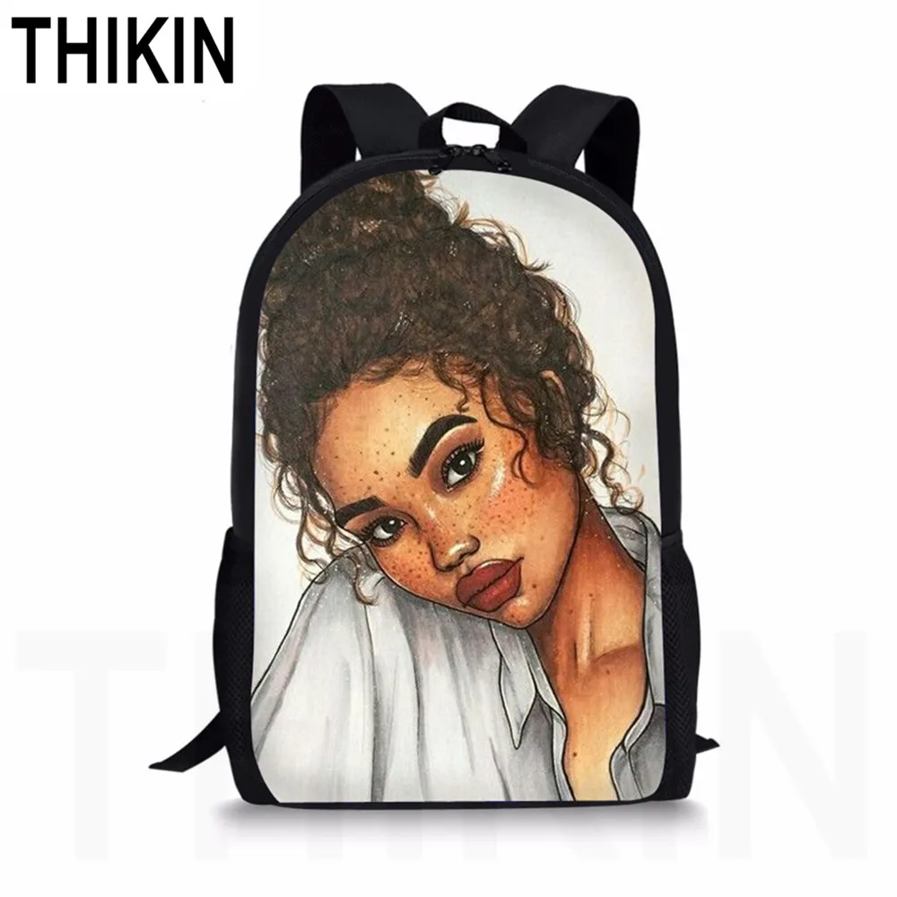 THIKIN персонализированное искусство афро печать Африканский узор для девочек Школьный рюкзак для подростков школьный рюкзак на заказ ребенок Mochila - Цвет: As Picture