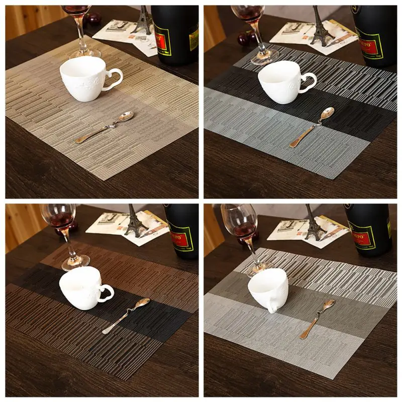Multi-styles 4PCS PVC Dining Table Placemat Europe Style Kitchen Tool Tableware Pad Coaster Coffee Tea Place Mat Multi-styles 4PCS PVC Dining Table Placemat Europe Style Kitchen Tool Tableware Pad Coaster Coffee Tea Place Mat