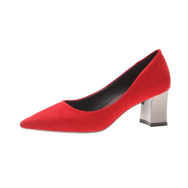 

2019 Summer New Fashion Pointy Lady Korean version Suede High-heeled shoes