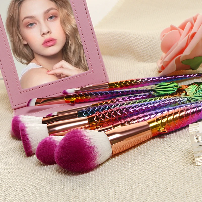 

BBL 7pcs/set Quality Makeup Brush Set Foundation Eyebrow Cosmetic Concealer Fish Tail Make Up Brushes Pincel Maquiagem