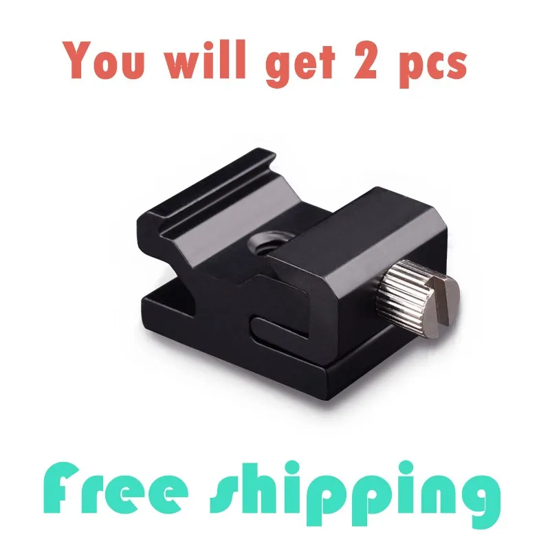 

2 pcs free shipping Big Size Hot Shoe Flash to Bracket Stand Mount Adapter with 1/4"-20 Tripod screw