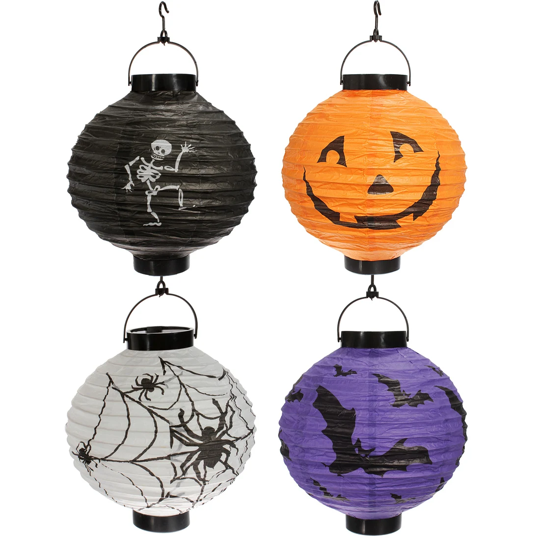

Jiguoor Pumpkin Lantern Option Halloween Carnival Portable Paper Lantern Foldable LED Light Halloween Party Hanging Lanterns
