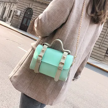 

Hot Selling Crossbody Single Shoulder Bag Women PU Handbag with Golden Chain Strap -B5