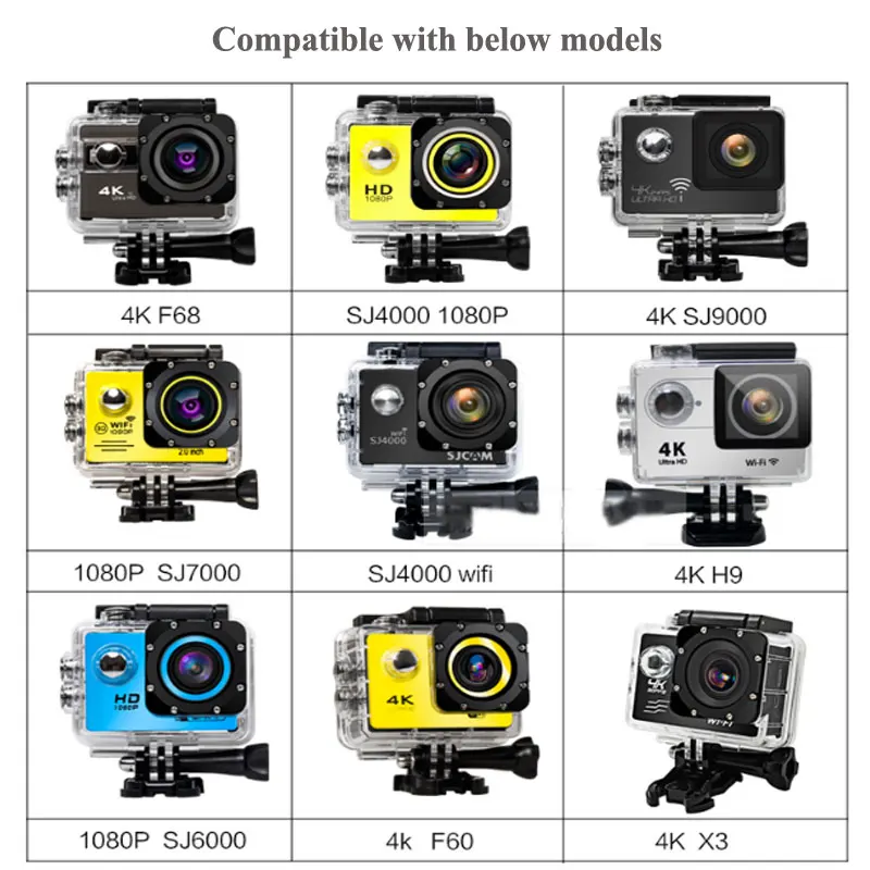 Waterproof Housing Case Motorcycle Charger for SJ4000 WiFi SJ9000 Sj7000/6000 F60 F68 W8 W9 H9 EKEN H9/H9R C30/C30R Accessories camera case