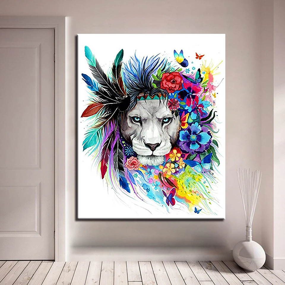 

DIY Digital Oil Painting By Numbers Hand Kits Coloring Painted Animal Landscapes Canvas For Wall Art Home Decor Pictures Framed