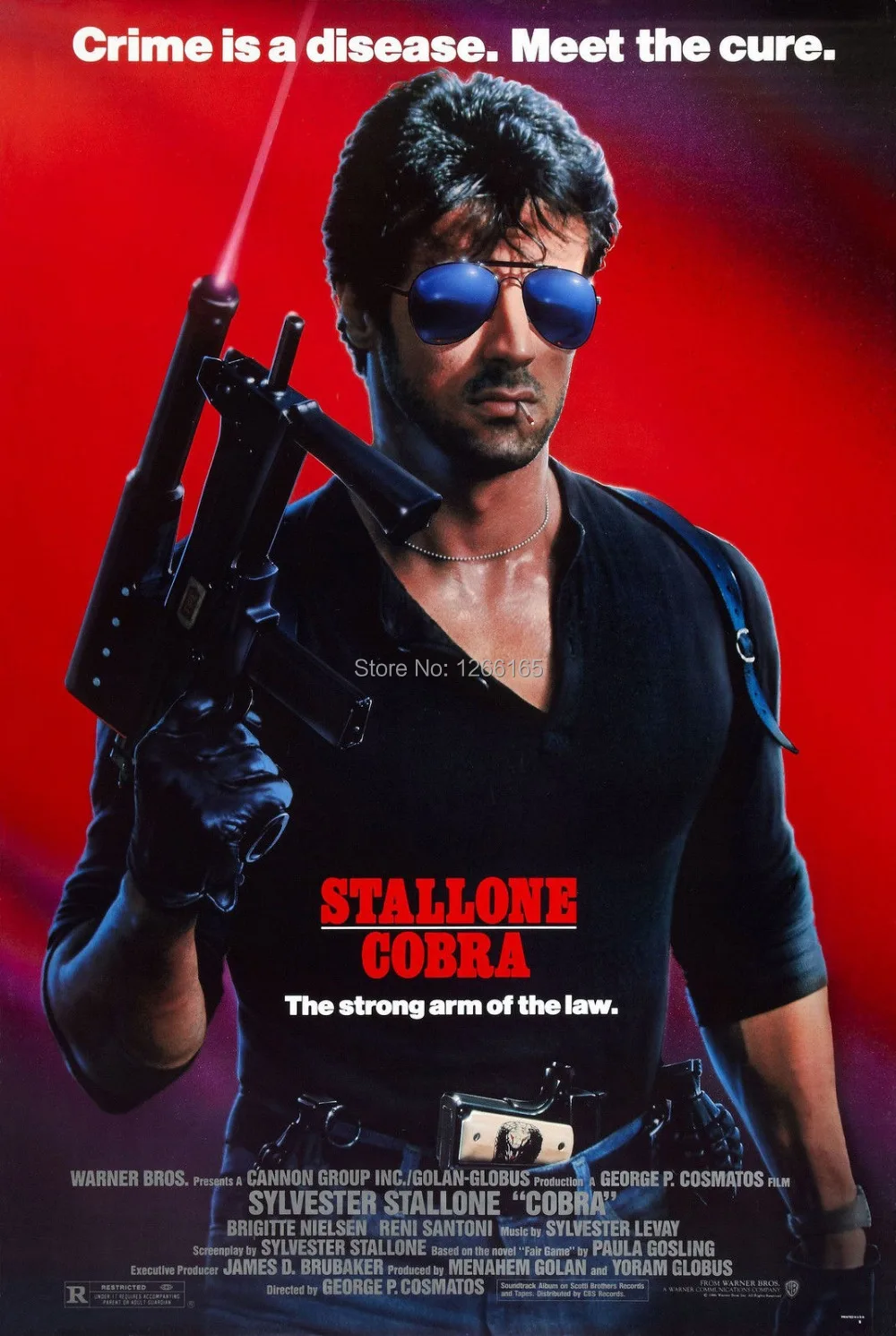COBRA Movie Poster 1986 Stallone Rocky Rambo Home Decoration 12x18 ...