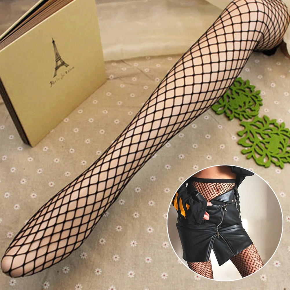 Fashion Sexy Ruffle Fishnet Pantyhose Socks Lady Mesh Lace Fish Net Long Socks Women Girls