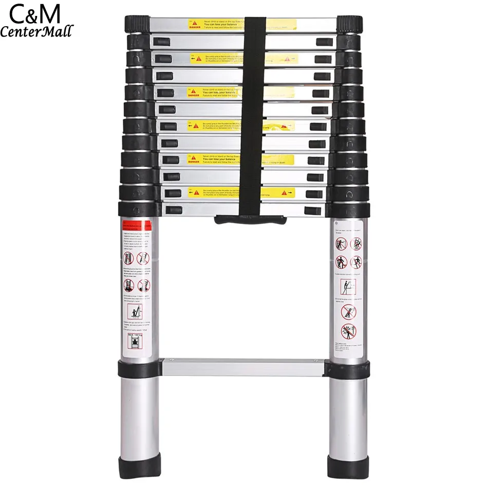 

3.8M 13 Steps Portable Telescopic Ladder Folding Ladders Retractable Multifunctional Telescopic Single Straight Extension Exten