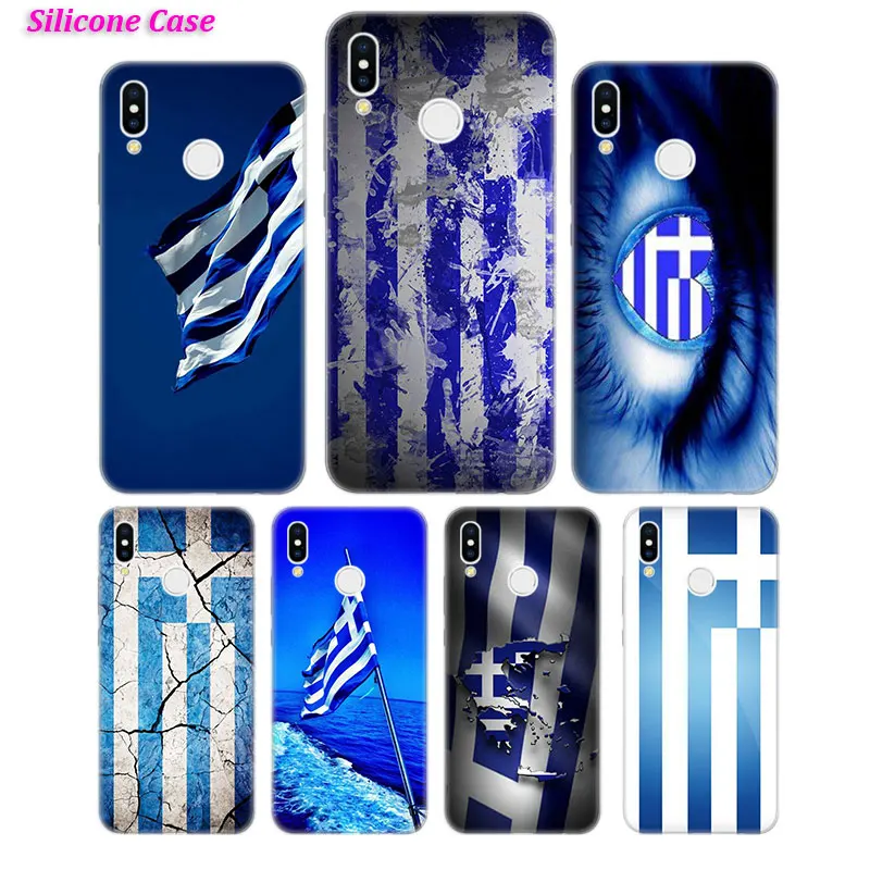 

Silicone Phone Case Greece Greek national flags for Huawei Honor 7C 7A 8 8X 9 10 Y5 Y6 Y7 Y9 V20 Lite Pro 2019 2018 Nova 3 4