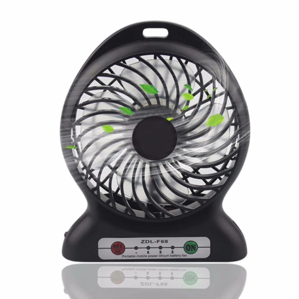 Перезаряжаемый, портативный, светодиодный вентилятор охладитель воздуха мини Рабочий стол usb зарядка 3 режима регулировка скорости светодиодный функция освещения
