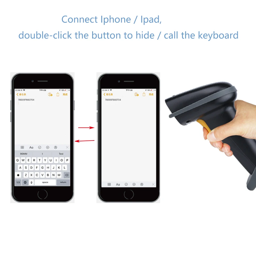 Портативное устройство считывания qr кодов Bluetooth беспроводной 1D 2D сканер штрих