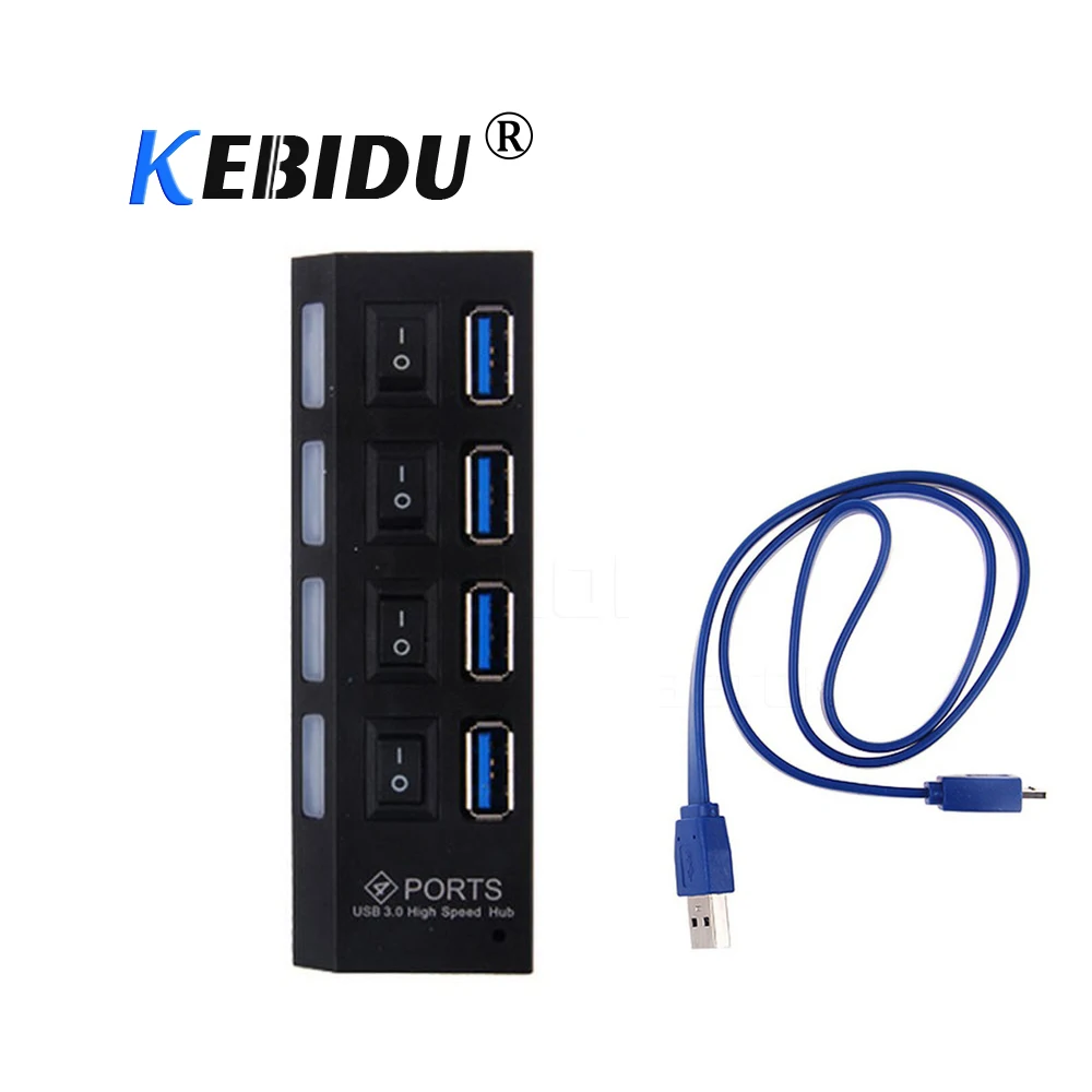 Kebidu оптовая продажа USB 3 0 концентратор 4 порта s Супер Скоростной 5 Гбит/с портовый