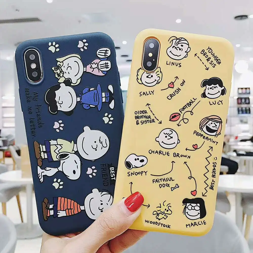 

Flip Snoopy friends for iphone 6 7 8 phone case for iphone x xr xsmax phone soft case back cover
