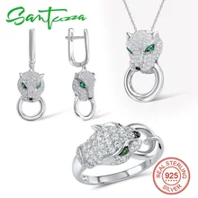 Jewelry Sets for Women Leopard Gem Stone Spinel CZ Diamond Ring/ Earrings/ Pendant Necklace Set 925 Sterling Silver Jewelry Set Jewelry Sets for Women Leopard Gem Stone Spinel CZ Diamond Ring/ Earrings/ Pendant Necklace Set 925 Sterling Silver Jewelry Set