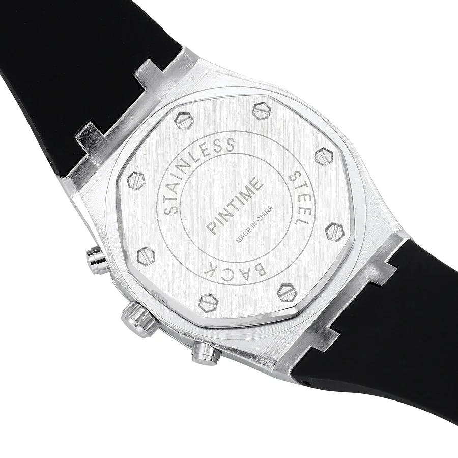 Лидирующий бренд Мужские часы Роскошные модные мужские спортивные часы черные Автоматические кварцевые мужские часы с датой PINTIME relojes mujer