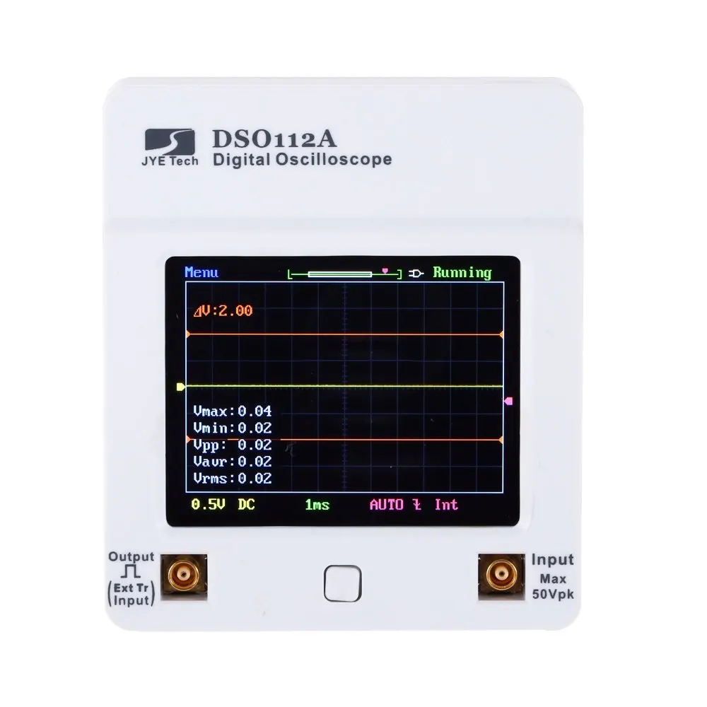 

DSO 112A TFT Mini Digital Oscilloscope Touch Screen Portable USB Oscilloscope Interface 2MHz 5Msps