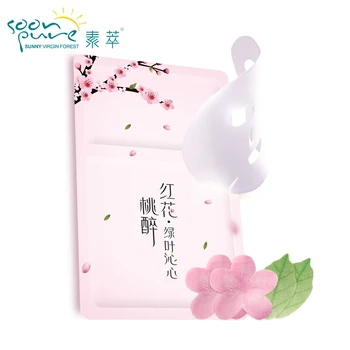 

SOONPURE Anti Aging Face Mask Peach Blossom Leaf Moisturizing Facial Sheet Masks Hyaluronic Acid Hydrating Anti Acne Skin Care